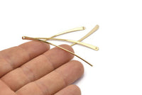 Gold Stud Earring Wires, 12 Gold Plated Brass Needle Bar Earring Wires With 1 Hole (60x2.5x1mm) BS 2290 H1071