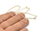 Gold Earring Wires, 10 Gold Plated Brass Earring Wires (47x15x0.8mm) BS 2089 Q1076