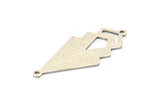 Gümüş Üçgen Charm, 2 Döngülü 2 Antik Gümüş Kaplama Pirinç Elmas Charm (51x22x1mm) M01148