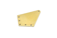 Brass Diamond Charm, 6 Raw Brass Rhombus Charms With 6 Holes, Findings (32x25x1mm) A2262