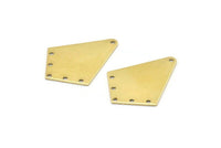 Brass Diamond Charm, 6 Raw Brass Rhombus Charms With 6 Holes, Findings (32x25x1mm) A2262