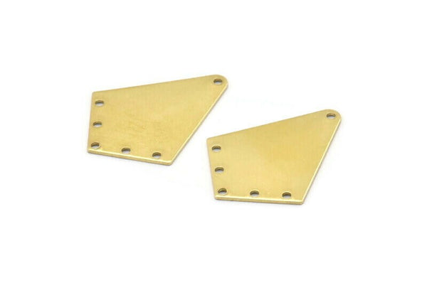 Brass Diamond Charm, 6 Raw Brass Rhombus Charms With 6 Holes, Findings (32x25x1mm) A2262