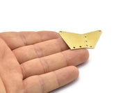 Brass Diamond Charm, 6 Raw Brass Rhombus Charms With 6 Holes, Findings (32x25x1mm) A2262