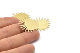 Brass Sun Charm, 8 Textured Raw Brass Sun Charms With 1 Loop, Findings (29x28x0.80mm) M02002