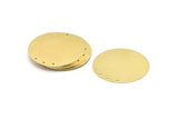 Huge Round Blank, 2 Huge Raw Brass Round Charms With 4 Holes (52mm) A2256