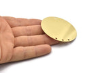 Huge Round Blank, 2 Huge Raw Brass Round Charms With 4 Holes (52mm) A2256