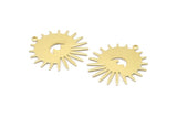 Brass Sun Charm, 8 Raw Brass Sun And Eye Charms With 1 Loop, Findings (29x28x0.80mm) M02017