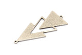 Gümüş Üçgen Charm, 2 Döngülü 4 Antik Gümüş Kaplama Pirinç Üçgen Charm (51x21x1mm) M01114 H1274
