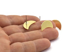 Brass Moon Earring, 8 Raw Brass Crescent Moon Stud Earrings (18x8.5x0.70mm) M737 A2057