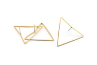 Brass Triangle Earring, 10 Raw Brass Triangle Stud Earrings (37x32x1mm) D1299 A1846