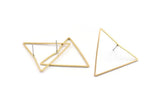 Brass Triangle Earring, 10 Raw Brass Triangle Stud Earrings (37x32x1mm) D1299 A1846