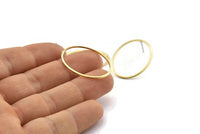 Brass Oval Earring, 12 Raw Brass Oval Stud Earrings (30x23x1mm) A1708 A2085