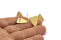 Brass Triangle Earring, 12 Raw Brass Triangle Stud Earrings (13.5x15mm) N0666 A2067