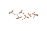 Rectangle Bar Stud, 12 Stainless Steel Earring Posts With Rose Gold Plated Brass Flat Bar Stud, Ear Studs (12x14mm) BS 1704