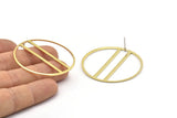 Brass Round Earring, 2 Raw Brass Round Stud Earrings (43x0.90mm) M01129 A2270