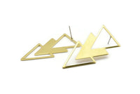 Brass Triangle Earring, 4 Raw Brass Triangle Stud Earrings (47x21x1mm) M01106 A2268