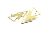 Brass Triangle Earring, 4 Raw Brass Triangle Stud Earrings (47x21x1mm) M01106 A2268
