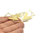 Brass Triangle Earring, 4 Raw Brass Triangle Stud Earrings (47x21x1mm) M01106 A2268