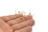 Brass Star Earring, 12 Raw Brass Star Stud Earrings (5.2x2.6mm) D0104 A2081