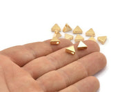 Gold Triangle Blank, 8 Gold Plated Brass Triangle Blanks (8x7x3mm) BS 1720