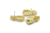 Pirinç Ananas Küpeler, 2 Ham Pirinç Ananas Küpe (30x13,4x6,3 mm) N0250 A2301