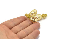 Pirinç Ananas Küpeler, 2 Ham Pirinç Ananas Küpe (30x13,4x6,3 mm) N0250 A2301