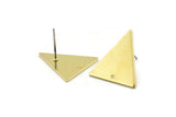 Brass Triangle Earring, 4 Raw Brass Triangle Stud Earrings With 1 Hole (19x18x1mm) M1100 A2274