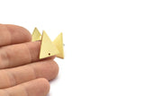 Brass Triangle Earring, 4 Raw Brass Triangle Stud Earrings With 1 Hole (19x18x1mm) M1100 A2274