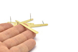 Brass Stick Earring, 8 Raw Brass Stick Stud Earrings (43x6x3x0.80mm) M1001 A2279