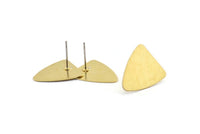 Brass Triangle Earring, 10 Raw Brass Triangle Stud Earrings (18x16mm) N0669 A2099