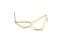 Brass Triangle Earring, 10 Raw Brass Triangle Stud Earrings (21x14x0.80mm) D0541 A2098