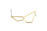 Brass Triangle Earring, 10 Raw Brass Triangle Stud Earrings (21x14x0.80mm) D0541 A2098