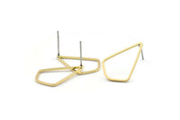 Brass Triangle Earring, 10 Raw Brass Triangle Stud Earrings (21x14x0.80mm) D0541 A2098
