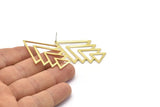 Brass Triangle Earring, 4 Raw Brass Diamond Stud Earrings (47x33x1mm) M01236 A2285