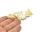 Brass Triangle Earring, 4 Raw Brass Triangle Stud Earrings (47x21x1mm) M01105 A2317