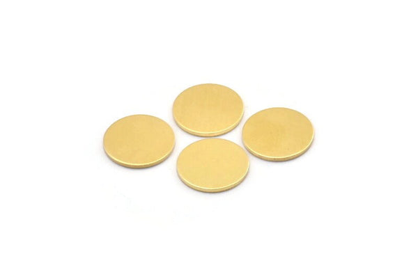 Brass Round Tag, 12 Raw Brass Round Stamping Blanks, Findings (14x1mm) A2113