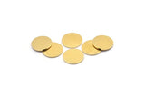Brass Round Tag, 12 Raw Brass Round Stamping Blanks, Findings (14x1mm) A2113
