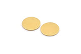 Brass Round Tag, 12 Raw Brass Round Stamping Blanks, Findings (16x1mm) A2115