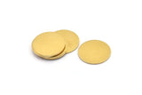 Brass Round Tag, 6 Raw Brass Round Stamping Blanks, Findings (22x1mm) A2119