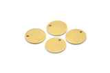 Brass Round Charm, 12 Raw Brass Round Charms With 1 Hole, Blanks (14x1mm) A2114