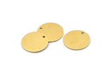 Brass Round Charm, 12 Raw Brass Round Charms With 1 Hole, Blanks (18x1mm) A2118