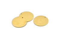 Pirinç Yuvarlak Charm, 1 Delikli 6 Ham Pirinç Yuvarlak Charm, Boşluklar (23x1mm) A2122