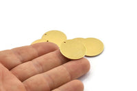 Pirinç Yuvarlak Charm, 1 Delikli 6 Ham Pirinç Yuvarlak Charm, Boşluklar (23x1mm) A2122