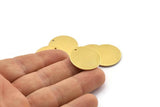 Pirinç Yuvarlak Charm, 1 Delikli 6 Ham Pirinç Yuvarlak Charm, Boşluklar (23x1mm) A2122