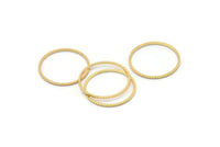 Gold Circle Connectors, 10 Textured Gold Plated Brass Circle Connectors (19x0.8x1mm) BS 2070 Q1031