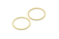 Gold Circle Connectors, 10 Textured Gold Plated Brass Circle Connectors (19x0.8x1mm) BS 2070 Q1031