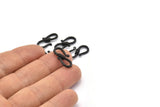 Black Textured Hooks, 5 Textured Oxidized Black Brass Hooks With 2 Loops (20x10x3mm) BS 2397 H1381