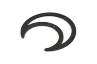 Black Moon Charm, 4 Oxidized Black Brass Crescent Moon Charms With 2 Holes, Pendants (42x16x0.80mm) M439 S1209