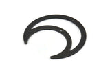 Black Moon Charm, 4 Oxidized Black Brass Crescent Moon Charms With 2 Holes, Pendants (42x16x0.80mm) M439 S1209