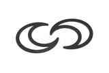 Black Moon Charm, 4 Oxidized Black Brass Crescent Moon Charms With 2 Holes, Pendants (42x16x0.80mm) M439 S1209